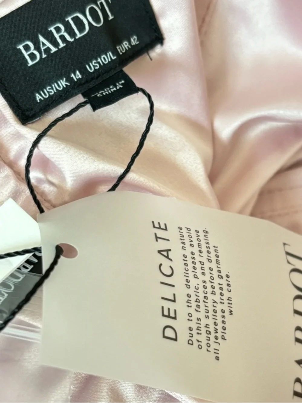 Bardot Blush Pink Lace Midi Dress - Picture 7 of 7